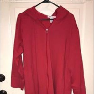 Plus Size 1X Fleece Zip Long Sleeve Hooded Robe.